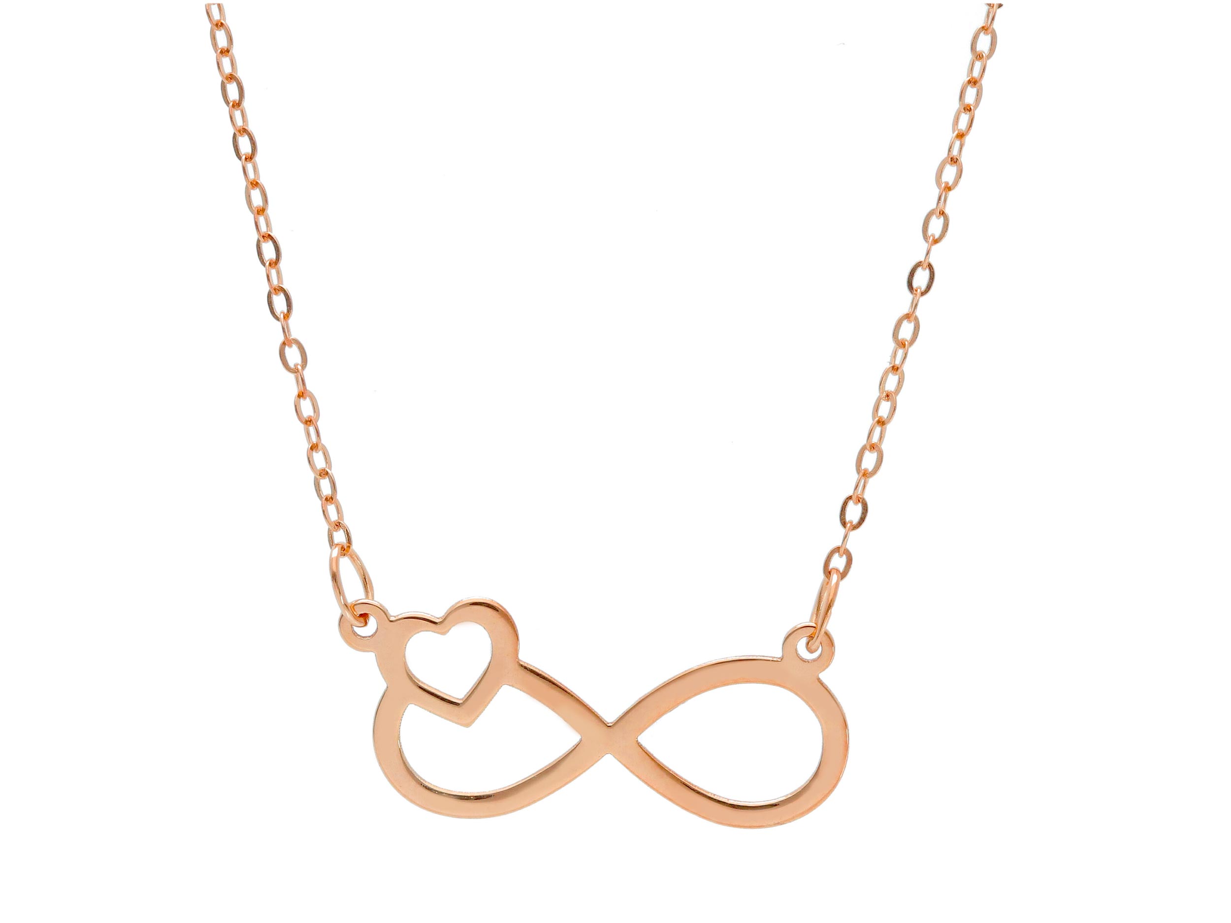 Κολιέ άπειρο απο ροζ χρυσό κ9 (code S249366)